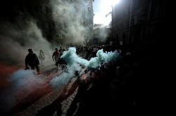 Students demonstrate in Italy